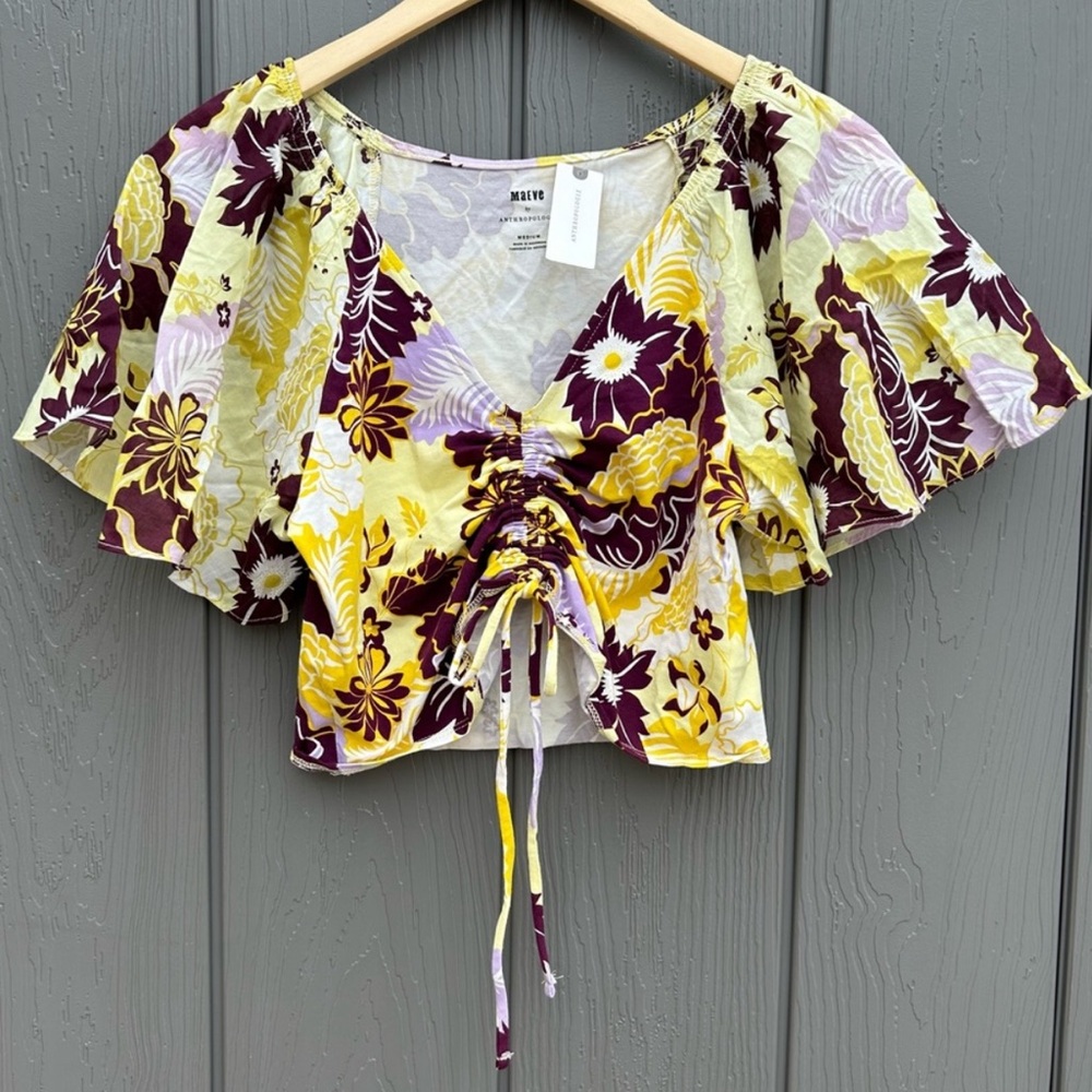 Anthropologie Maeve floral crop top medium